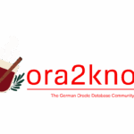 ora2know-Logo mit Glühweintasse anstelle der Datenbank